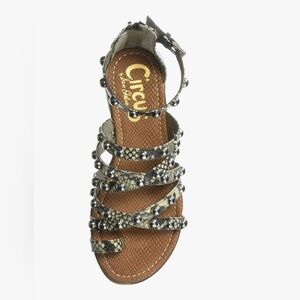 Circus by Sam Edelman Carla Flat Sandal US Sz 10 Snakeskin Print Gladiator